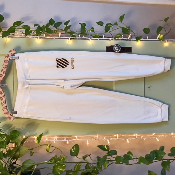 Women's K-Swiss Cream Gold  Logo Sweatpant Jogger M - Picture 10 of 10